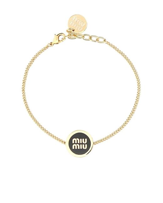 Miu Miu White Enameled Metal Bracelet