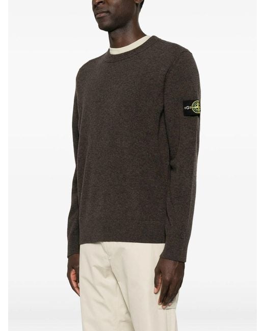 Stone Island Brown Crew Neck Pullover for men