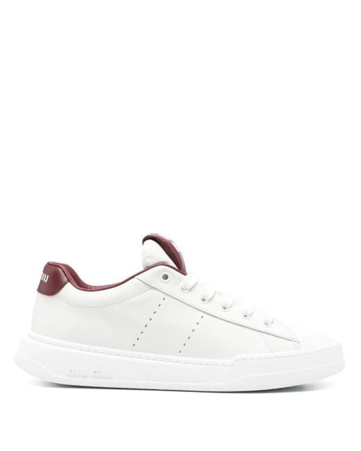Miu Miu White Leather Sneakers
