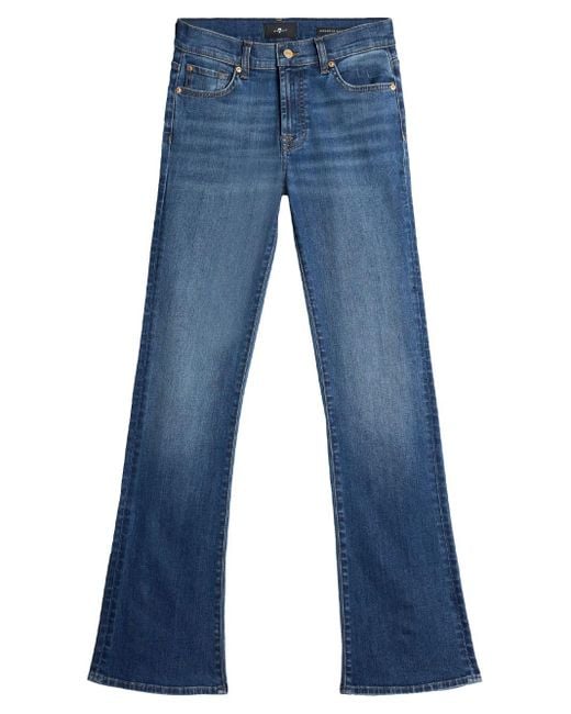 7 For All Mankind Blue Mid Waist Bootcut Jeans