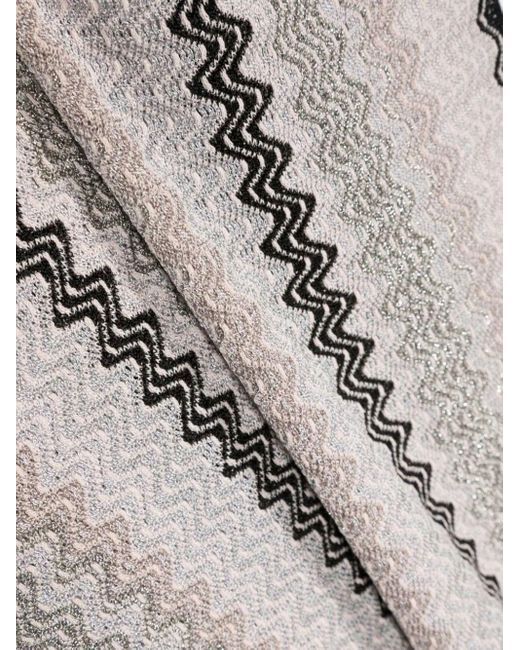 Missoni Gray Zig-Zag Stole With Bangs Accessories