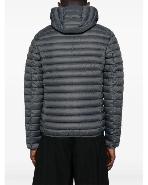 Save The Duck Gray Zipped Padded Jacket for men