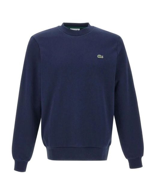 Lacoste Blue Crew Neck Sweatshirt With Logo for men