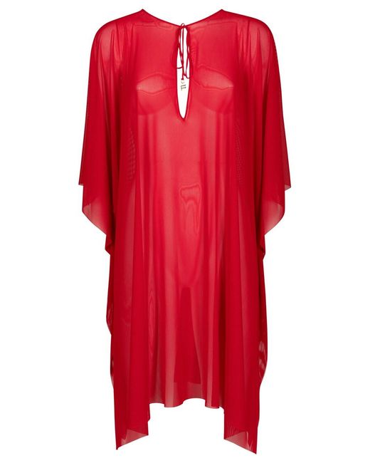 Fisico Red Semi-Transparent Kaftan