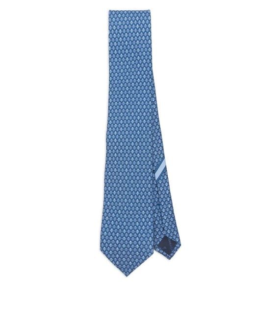 Cravatta A Pois di Ferragamo in Blue da Uomo