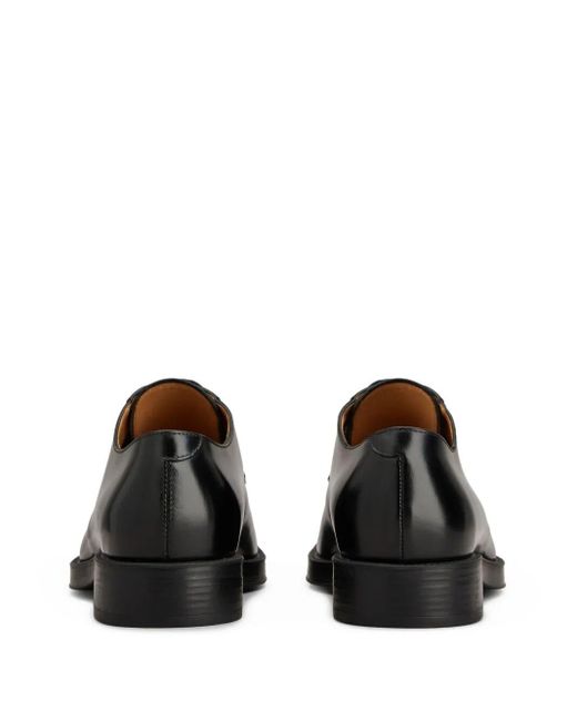 Tod's Black Almond Toe Leather Derby Shoes for men