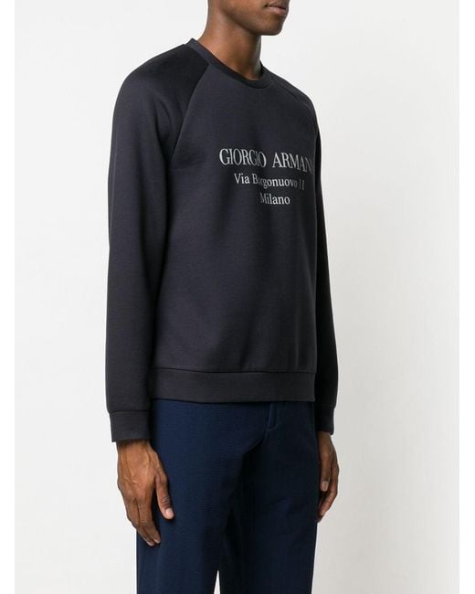 Giorgio Armani Blue Borgonuovo 11 Cotton Double Jersey Sweatshirt for men