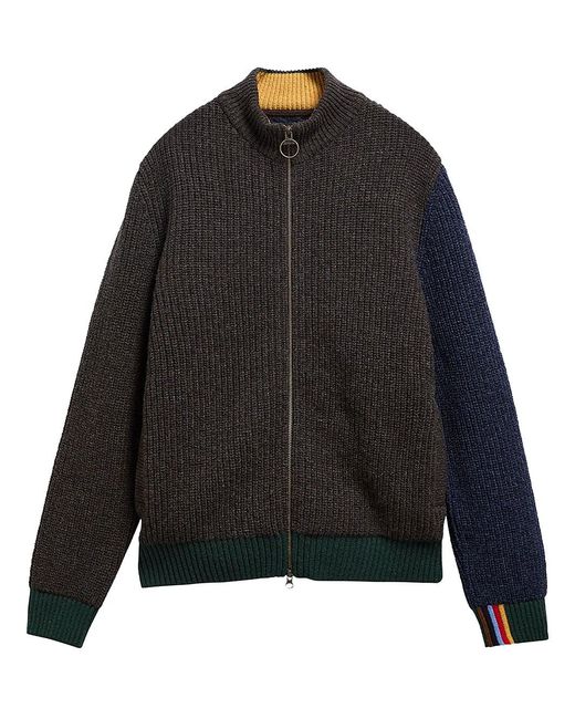 Barbour Black Paul Smith Loves : Gamefair Wool Cardigan for men