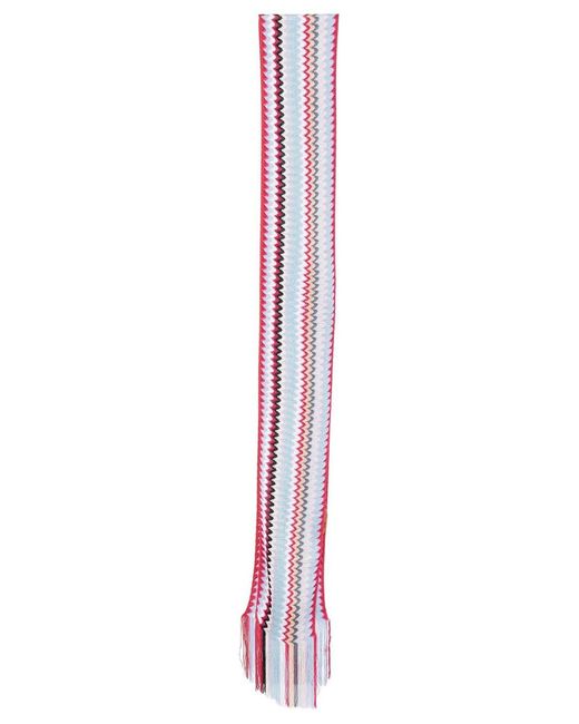 Missoni Multicolor Zig-Zag Viscose Fringed Scarf