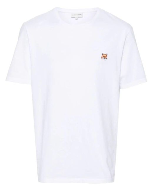 Maison Kitsuné White T-Shirt With Fox Print for men