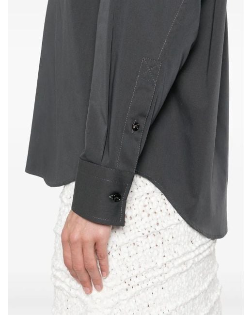 Bottega Veneta Gray Cotton And Silk Shirt