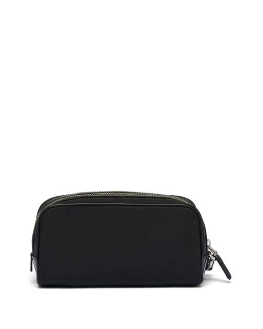 Prada Black Re-Nylon And Brushed Leather Pouch for men
