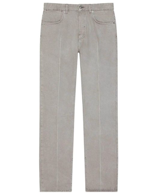 Givenchy Gray Straight-fit Jeans With Folded Effect for men
