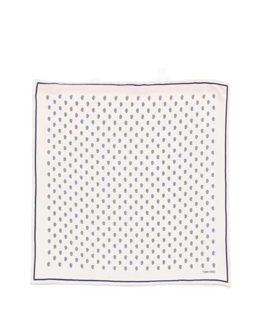 Tom Ford White Silk Pocket Square for men