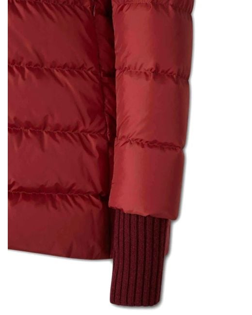 Herno Red Hooded Zip-Up Padded Jacket Clothing