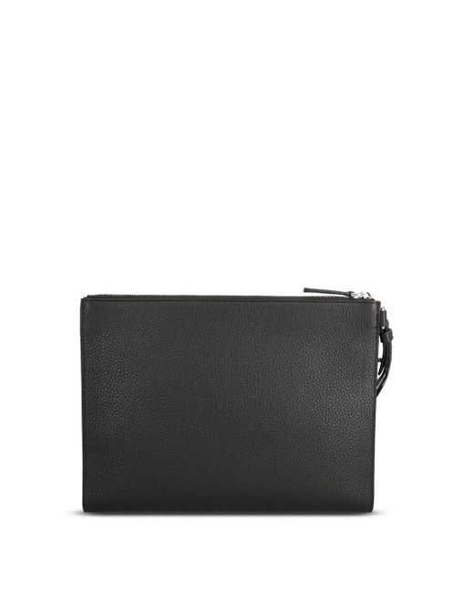 Balenciaga Black Leather Zipped Pouch for men