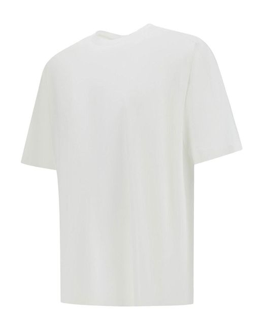 Herno White Stretch-Cotton Jersey T-Shirt With Scuba Details for men