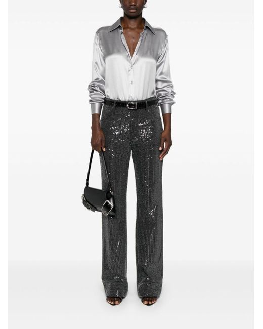 Tom Ford Gray Charmeuse Silk Shirt For