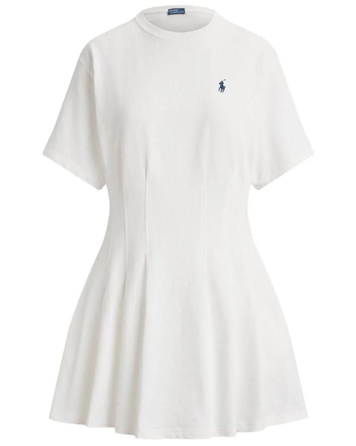 Polo Ralph Lauren White Shaped Cotton Jersey T-Shirt Dress