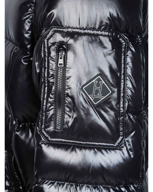 Herno Black Shiny Effect Down Jacket With Hood for men