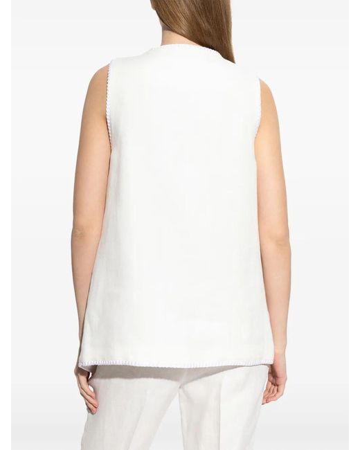 Etro White Sleeveless Vest