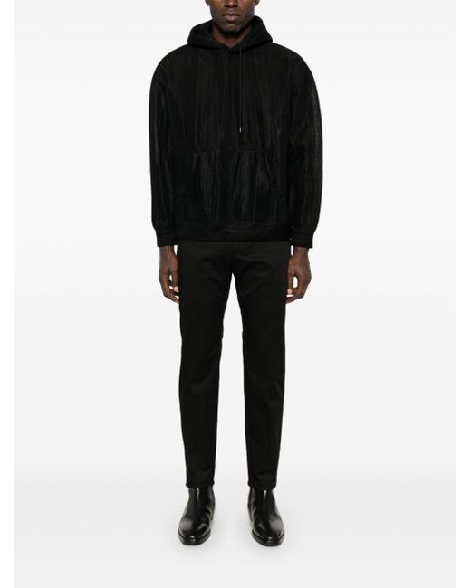 Dolce & Gabbana Black Logo-Embroidered Tapered Leg Cotton Trousers for men