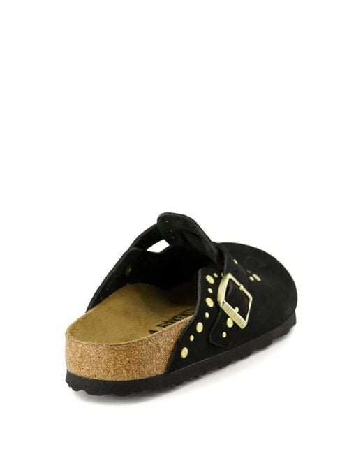Birkenstock Black Boston Rivets Mules