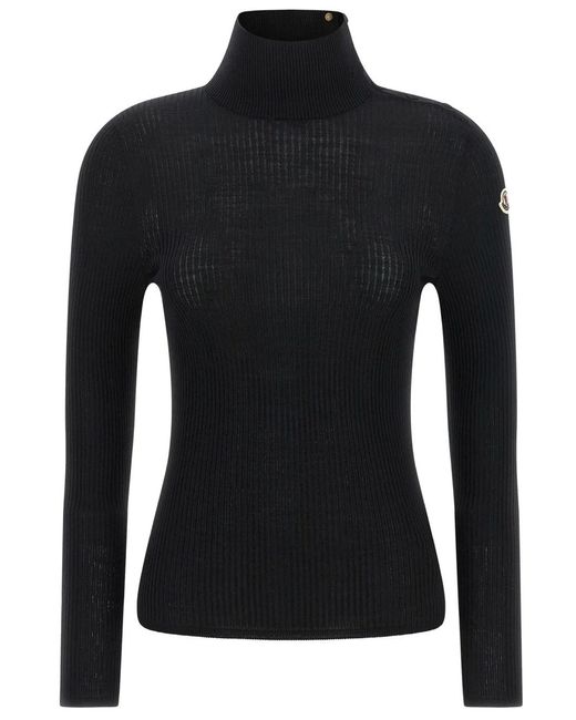 Moncler Black Knitted Wool Sweater