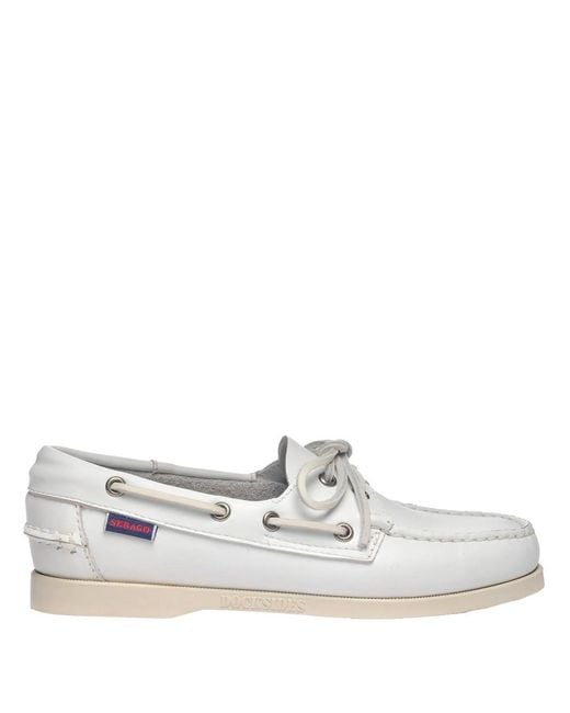 Sebago White Women's Nautical Loafers For Yachting