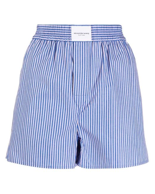 Alexander Wang Blue Striped Boxer Shorts