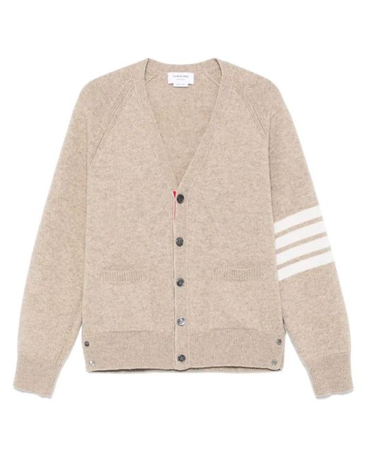 Thom Browne Natural V Neck Cardigan for men