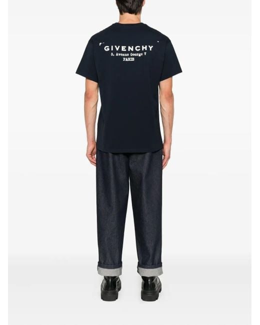 Givenchy Black Cotton T-shirt With Stamp Print for men