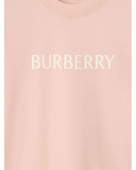 Burberry Pink Regular Fit Logo Cotton T-Shirt