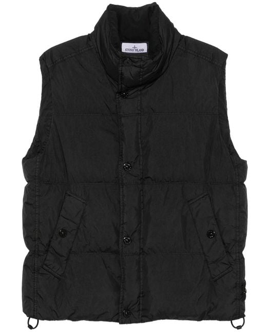 Stone Island Black Wind-Resistant Down Vest With Water-Repellent Treatment for men