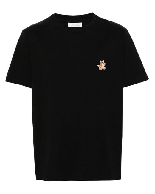 Maison Kitsuné Black Speedy Fox Cotton T-Shirt for men