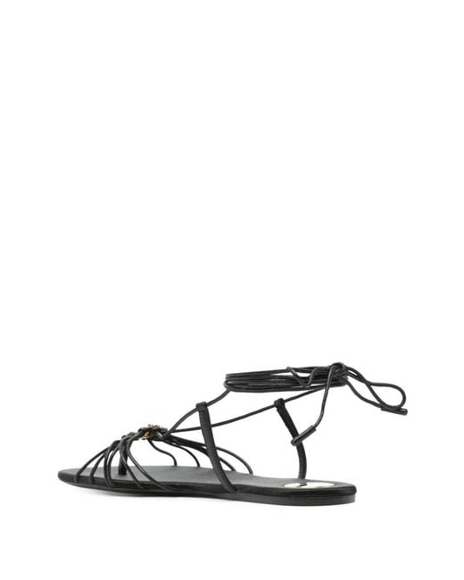 Saint Laurent Black Babylone Leather Sandals