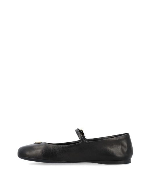 Prada Black Leather Ballet Flats