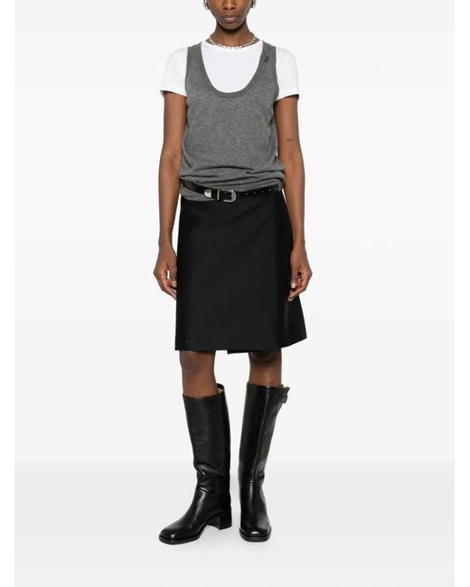 Prada Gray Round Neck Cashmere Vest