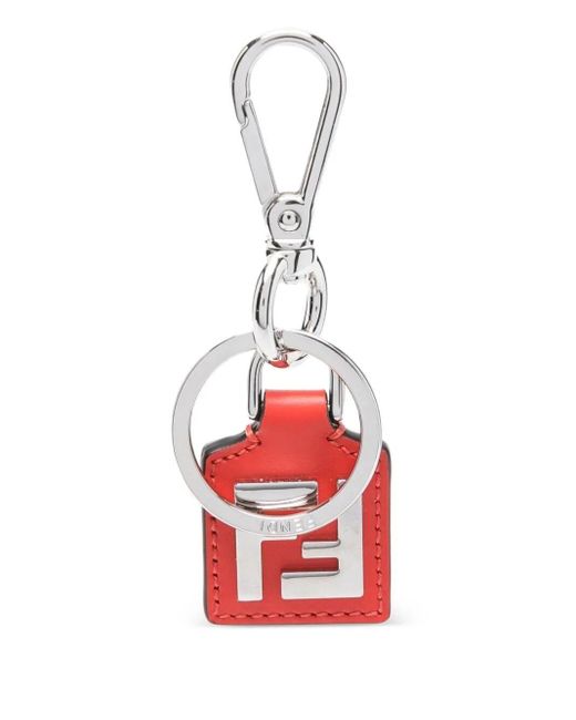 Fendi Ff Squared Leather Key Ring Accessories for men