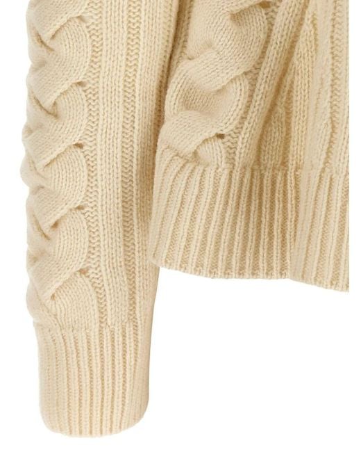 Alexander McQueen Natural 'Peplum Cable' Sweater