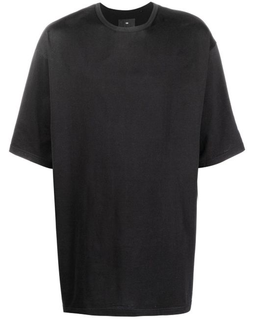 Y-3 Black Round-neck Cotton T-shirt for men