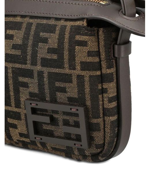 Fendi Black Simply Mini Jacquard Ff Shoulder Bag