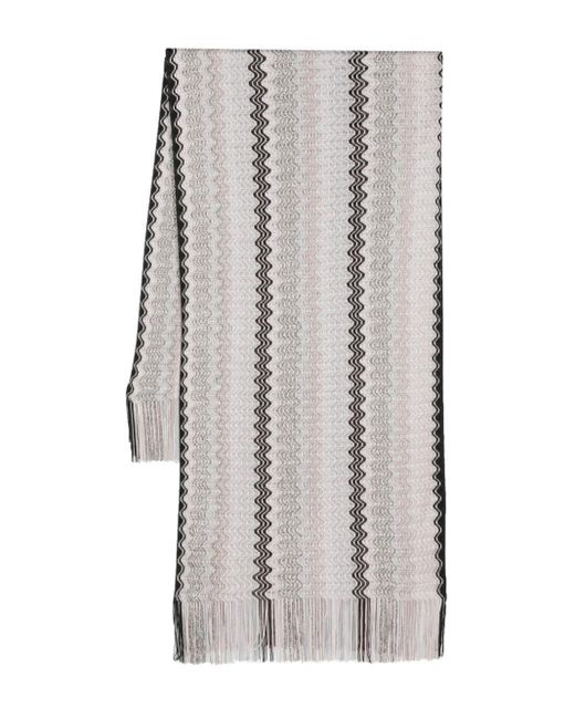 Missoni Gray Zig-Zag Stole With Bangs Accessories