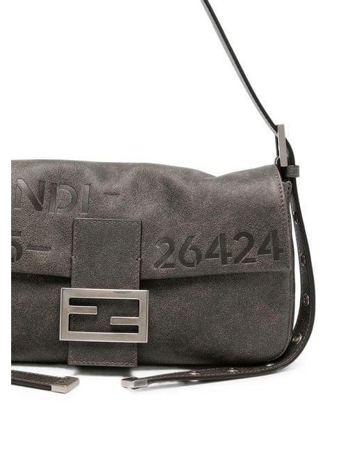Fendi Black Baguette 26424 Bag