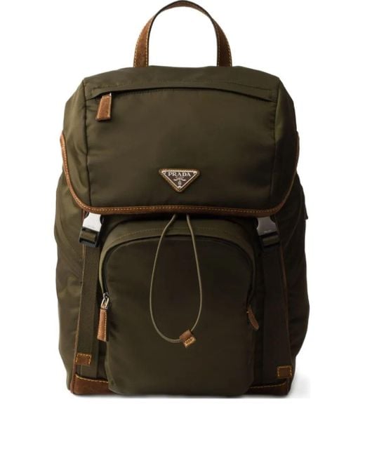 Prada Black Re-Nylon And Suede Backpack for men