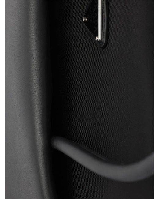 Prada Black Passage Medium Leather Bag With Re-Nylon Flap