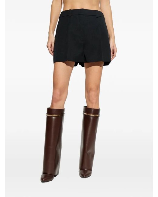 Givenchy Black Wool Pleated Shorts