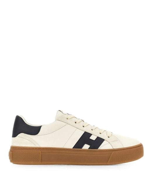 Hogan Brown Logo Sneakers for men