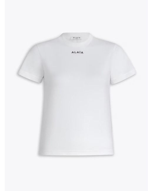 Alaïa White Alaïa Tight-fitting T-shirt Clothing