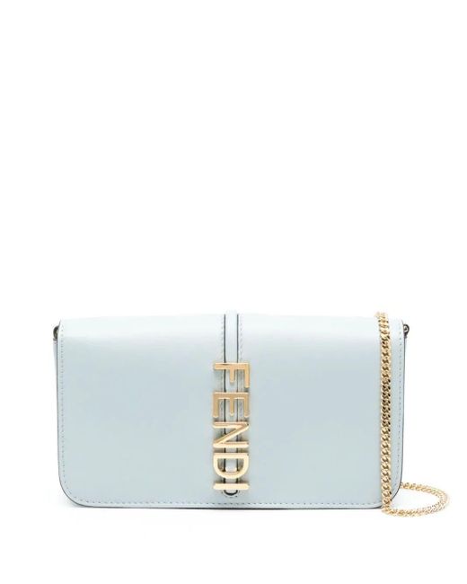 Fendi Blue Wallet On Chain Graphy Bags